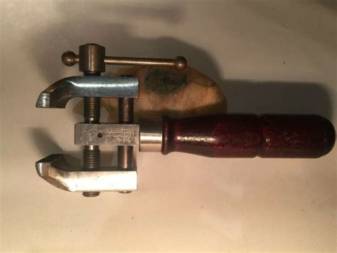 Vintage Starrett No A Wooden Handle Vise Tool Maker Machinist Jeweler