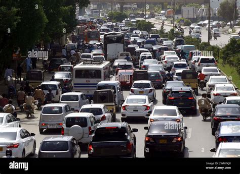 A Large Numbers Of Vehicles Stuck In Traffic Jam Due To Negligence Of