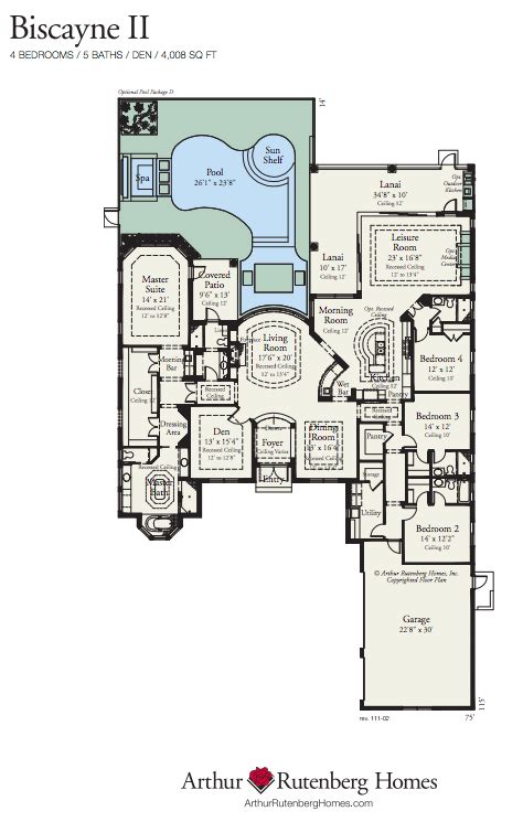 Biscayne Ii Ranch Floorplan With Master Patio