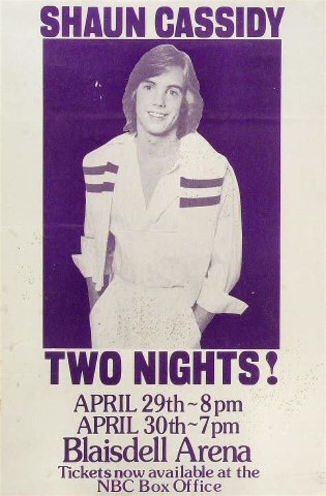 Shaun Cassidy Vintage Concert Poster From Blaisdell Arena Apr 29 1978