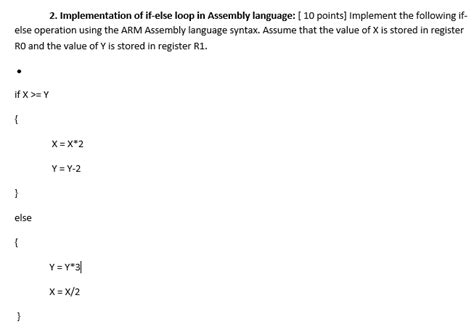 Solved Implementation Of If Else Loop In Assembly Language