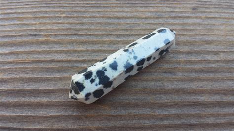NATURAL DALMATIAN JASPER Double Terminated Gemstone Crystal Pencil