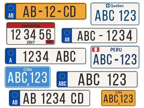 Premium Vector Car License Plate Eu Countries Car Number Plates