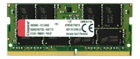 Memoria Ram Valueram Color Verde Gb Kingston Kvr S D