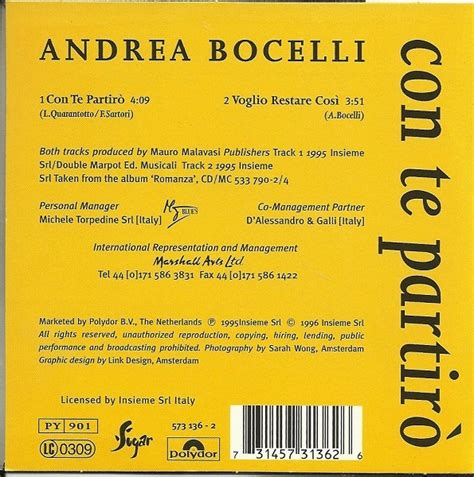 MUSICOLLECTION: ANDREA BOCELLI - Con Te Partiro - 1996