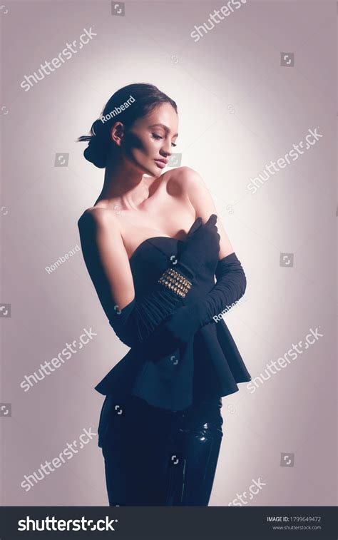 Slim Sexy Model Long Brunette Hair Stock Photo Shutterstock