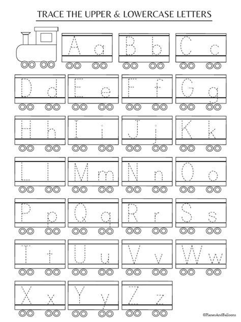 Alphabet Worksheets Letter Trace Train Pdf