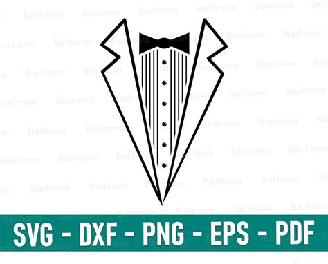Tuxedo Svg Suit Svg Tuxedo Cricuttuxedo Png Tuxedo Vector Clipart