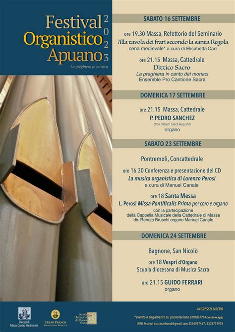 Festival Organistico Apuano Vespri D Organo E Concerto A Bagnone Il