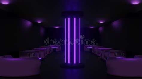 In the Night Club Lights and Tables Stock Illustration - Illustration ...