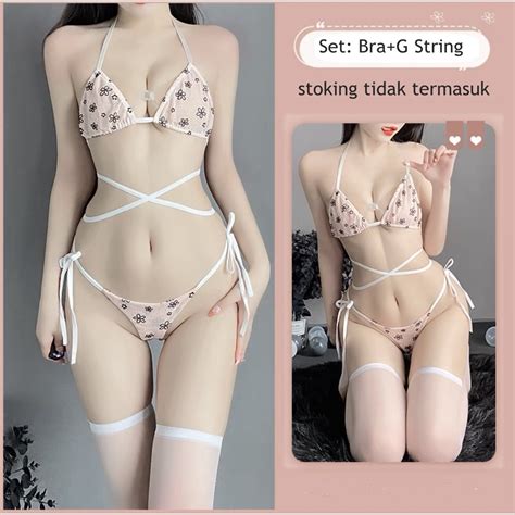 Jual Lingerie Sexy Hot Open G String Ukuran Jumbo Tali Deep V Bra Set Lingerie B022 A Shopee