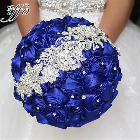 Buquê De Broche Azul Safira Buquê De Noiva E Casamento Damas De Honra