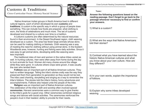 5th Grade Reading Comprehension Worksheets — Db