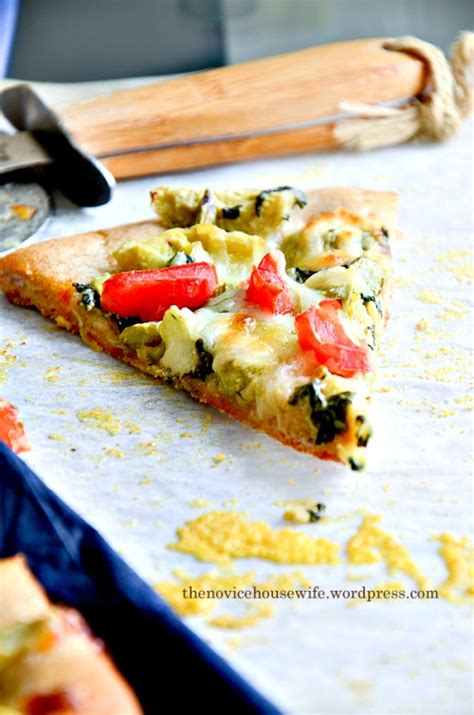 March Src Spinach Artichoke Whole Wheat Pizza