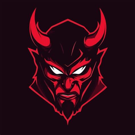 Logotipo De Mascote De Jogos Cara De Diabo Vermelho Irritado Para