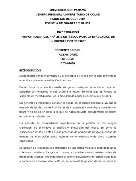 analisis de riesgo financiero  bancos riesgo