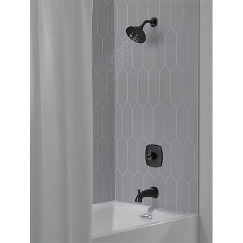 Delta Sandover Matte Black 1 Handle Multi Function Round Bathtub And Shower Faucet Valve