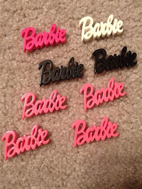 Barbie Cabochons Lot Acrylic Plastic Logo On Etsy 600 Etsy Barbie