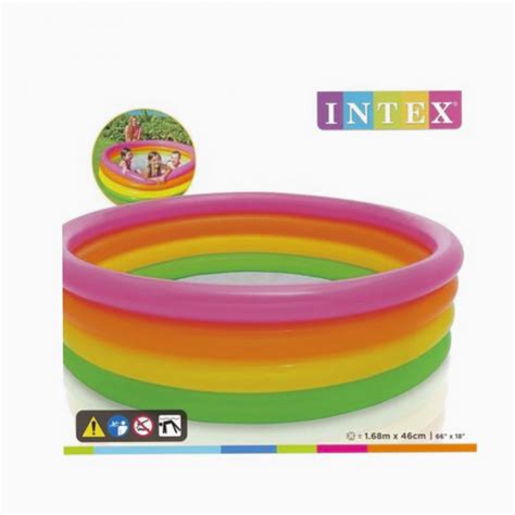 Piscina Gonflabila Intex Sunset Glow Vinil 4 Inele Multicolor