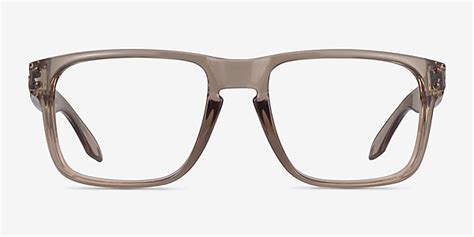 Oakley Holbrook Rx Rectangle Clear Brown Frame Eyeglasses Eyebuydirect