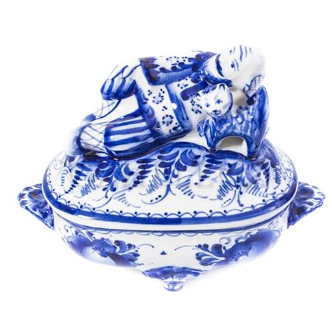 Шкатулка «Сувенирная» | Фарфор Гжель Люкс