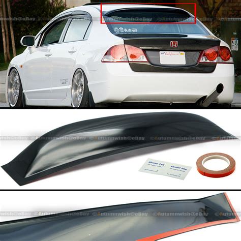 Fit 06 11 Honda Civic 4DR Sedan ABS Rear Window Roof Vent Visor Spoiler