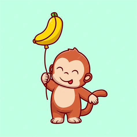 Baby Monkey With Banana Clip Art