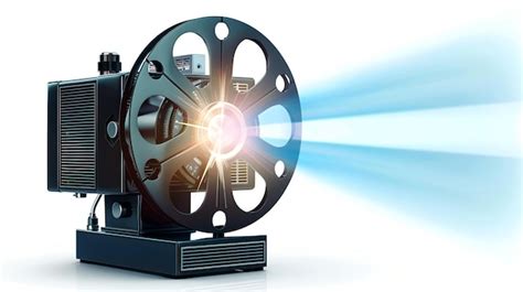 Premium Photo 3d Rendering Of A Vintage Movie Projector With A Bright