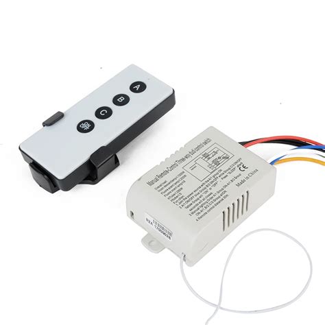 220V Digital Remote Control Switch Wireless 3 Way ON/OFF Digital Light ...
