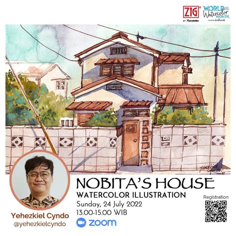 Jual Nobitas House Watercolor Illustration Online Workshop With
