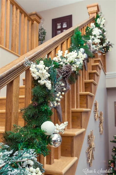 How To Hang A Garland On The Stairs Clean And Scentsible