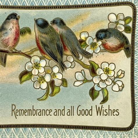 Vintage Remembrance Good Wishes Postcard Bluebirds Posted In Warren