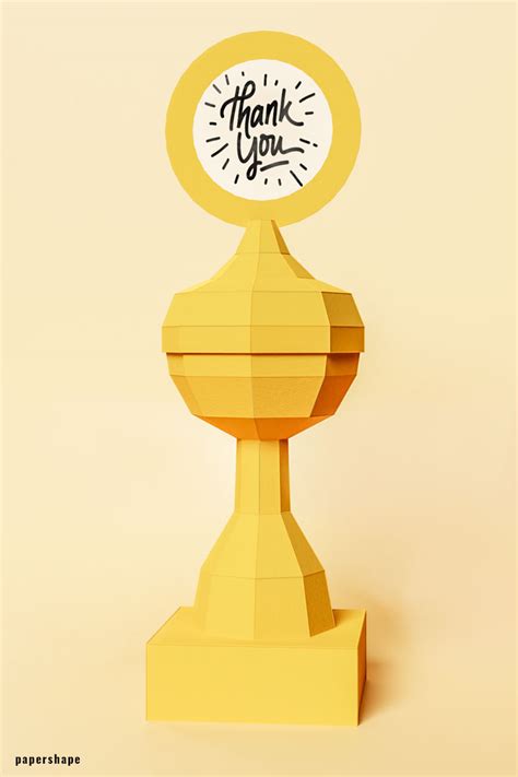 Printable 3d Paper Trophy Template