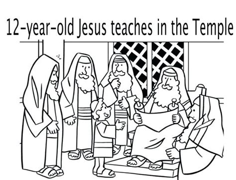 12 Year Old Jesus In Temple Color Page