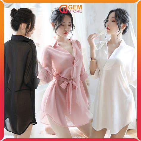 Jual Lingerie Piyama Set G String Model Kimono Wanita Transparan Baju Tidur Wanita Blouse