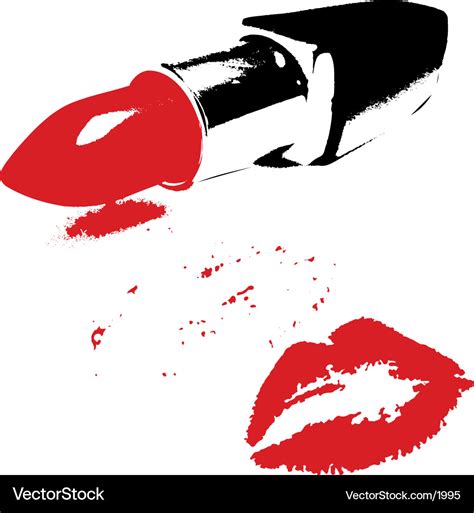 Red Lipstick Royalty Free Vector Image Vectorstock