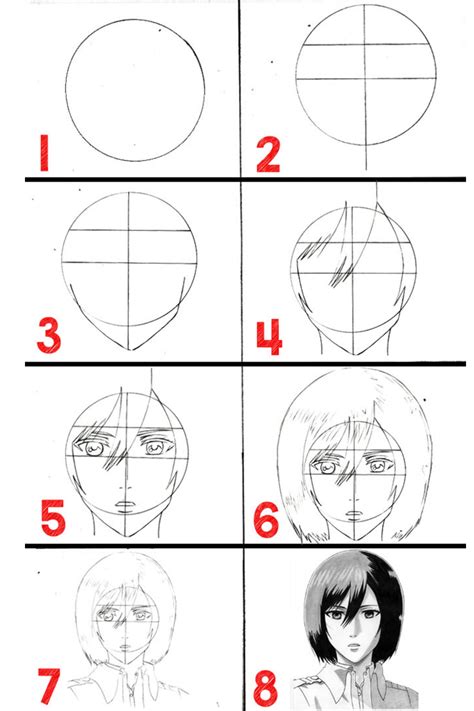 How to draw mikasa ackerman season 4 with 8 easy step - Attack on Titan ...