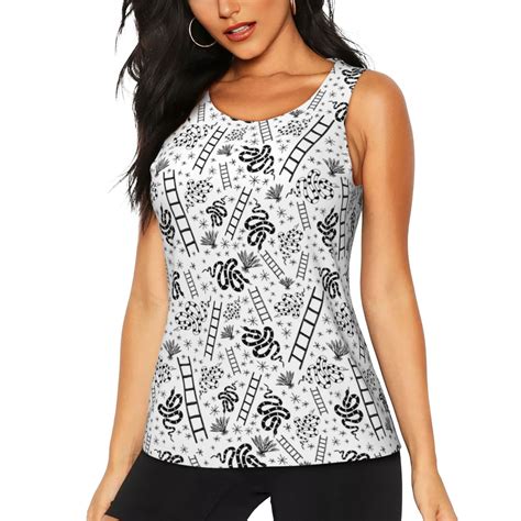 Daiia Hand Drawn Snake Printed Womens Workout Tops For Women Quick Dry