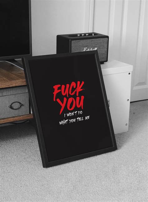 Fuck You I Wont Do What You Tell Me Lyrics Print Rage Etsy