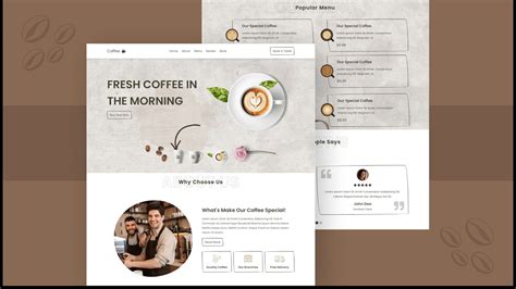 Complete Responsive Coffee Shop Website Design Tutorial Using Html