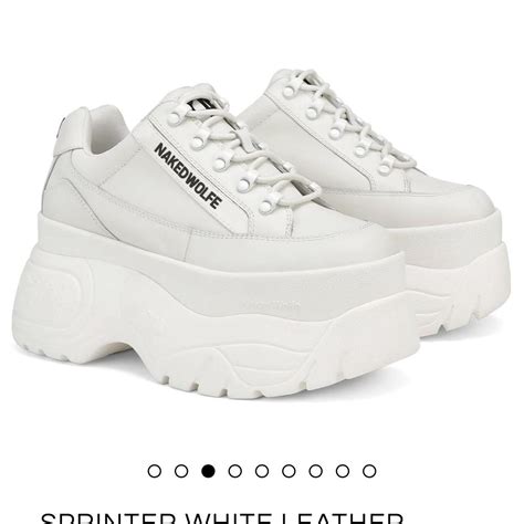 Naked Wolfe Women S White And Black Trainers Depop