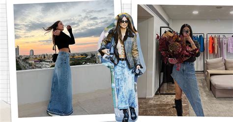 Η denim φούστα είναι hot trend 2 κορίτσια της μόδας που την φόρεσαν Madame Figaro Cyprus