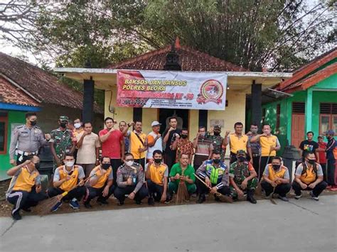 Jelang Hari Bhayangkara Ke 76 Jajaran Polres Blora Gelar Kerja Bakti