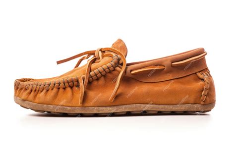 Premium Photo A Single Moccasin Shoes Isolated On White Background