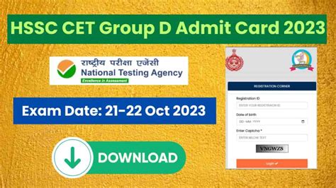 Hssc Cet Group D Admit Card Exam City Shift Intimation Direct