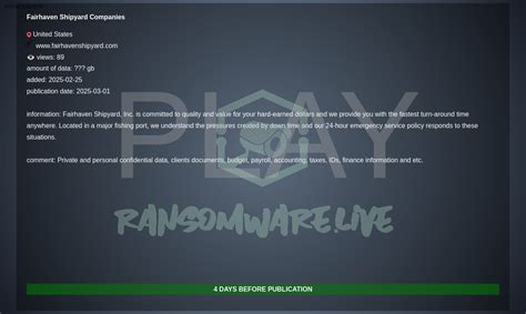 Ransom Fairhaven Shipyard Companies Cybersecurity News Everyday
