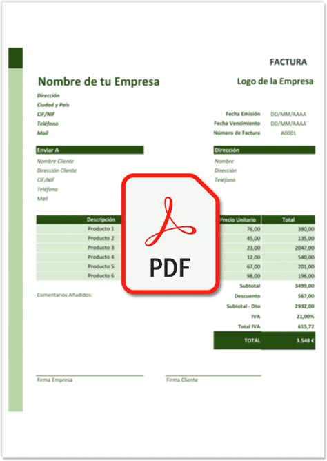Plantillas Factura Simplificada Excel Word Y Pdf Gratis