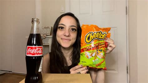 ASMR Eating Hot Cheetos Flaming Hot Limon Cheetos Drinking Coke Game Time YouTube