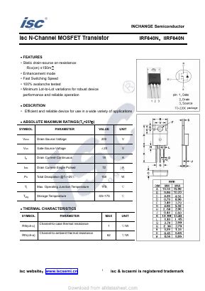 IRF640N Datasheet PDF - Inchange Semiconductor