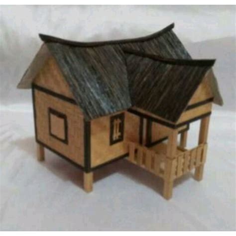 Jual Miniatur Rumah Adat Kerajinan Bambu Miniatur Rumah Adat Miniatur